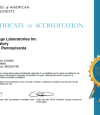 Frontage Central Labs is Awarded the Prestigious CAP Accreditation from the College of American Pathologists